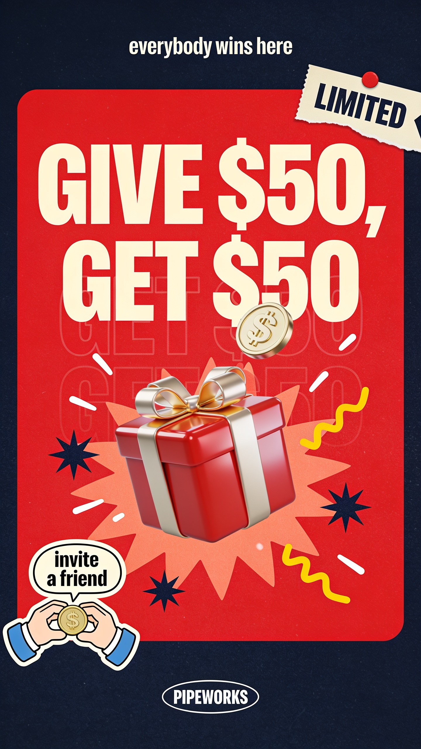 Promotional Graphic for Referral Program with Gift Box