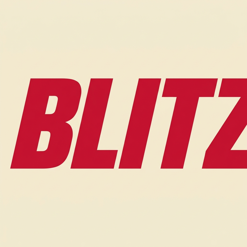 Bold Red Text 'BLITZ' on a Light Background