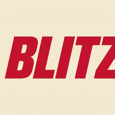 Bold Red Text 'BLITZ' on a Light Background