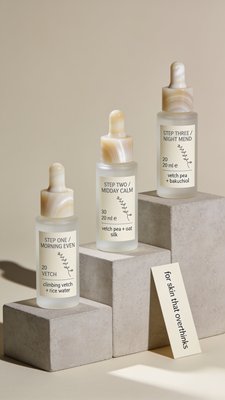 Elegant Skincare Serums Displayed on a Minimalist Background