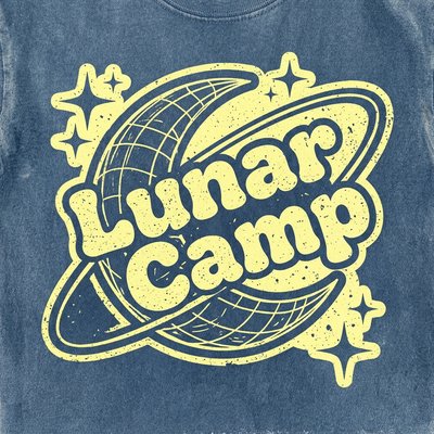 Retro Lunar Camp Graphic Design for Apparel