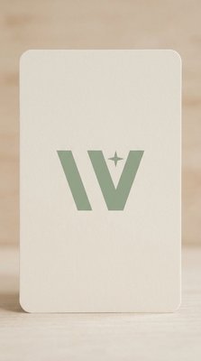 Minimalist Card Design with Green Lettering