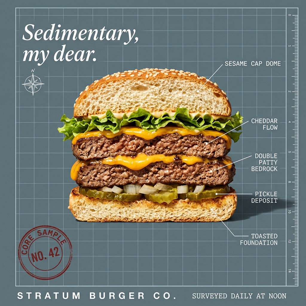 Delicious Sedimentary Burger with Layers of Flavor