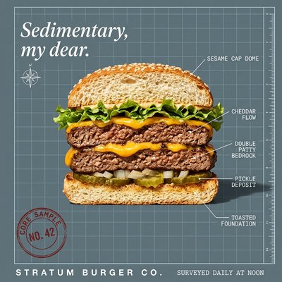 Delicious Sedimentary Burger with Layers of Flavor