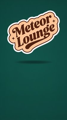 Meteor Lounge Logo on Green Background