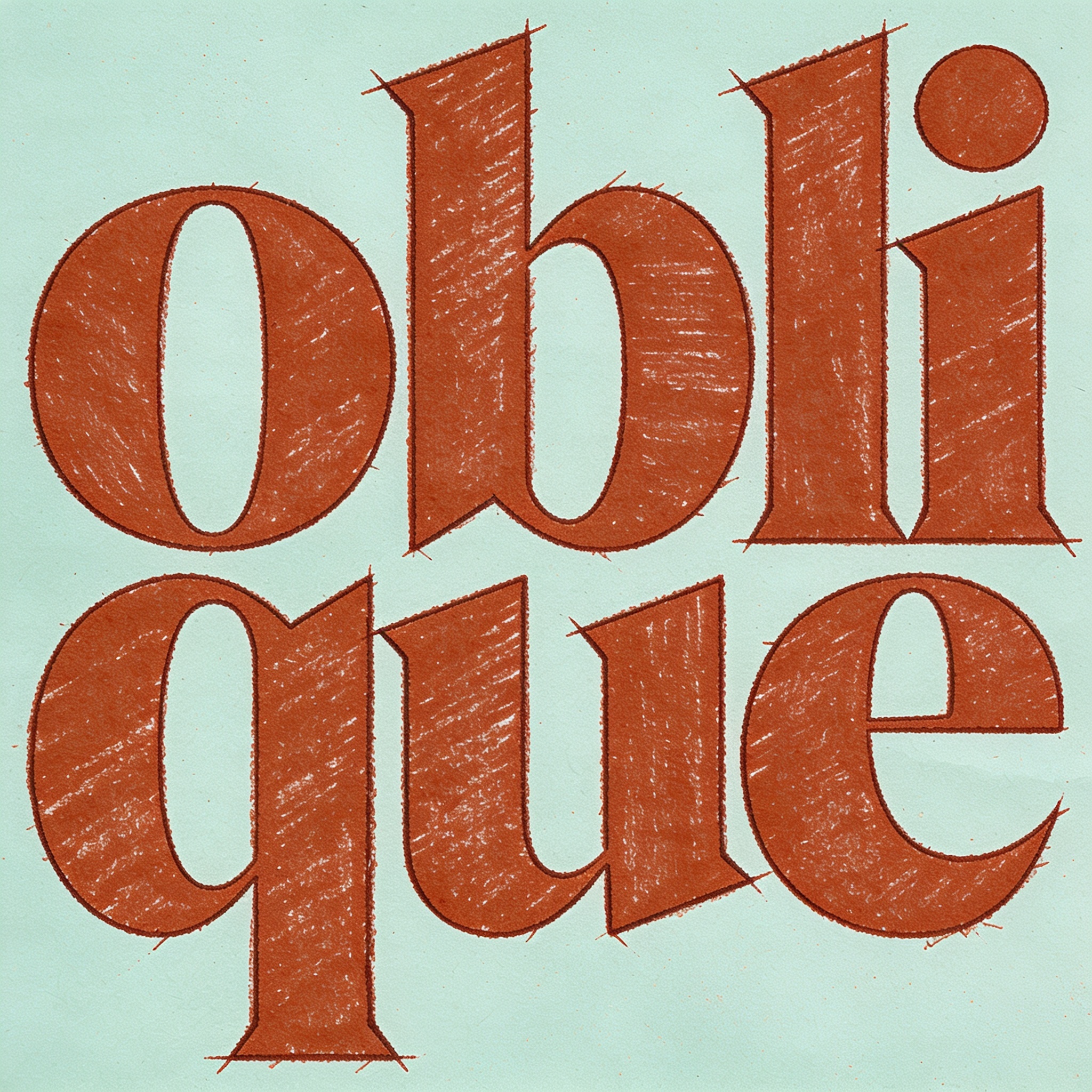 Bold Typography Design Featuring the Word 'Oblique'