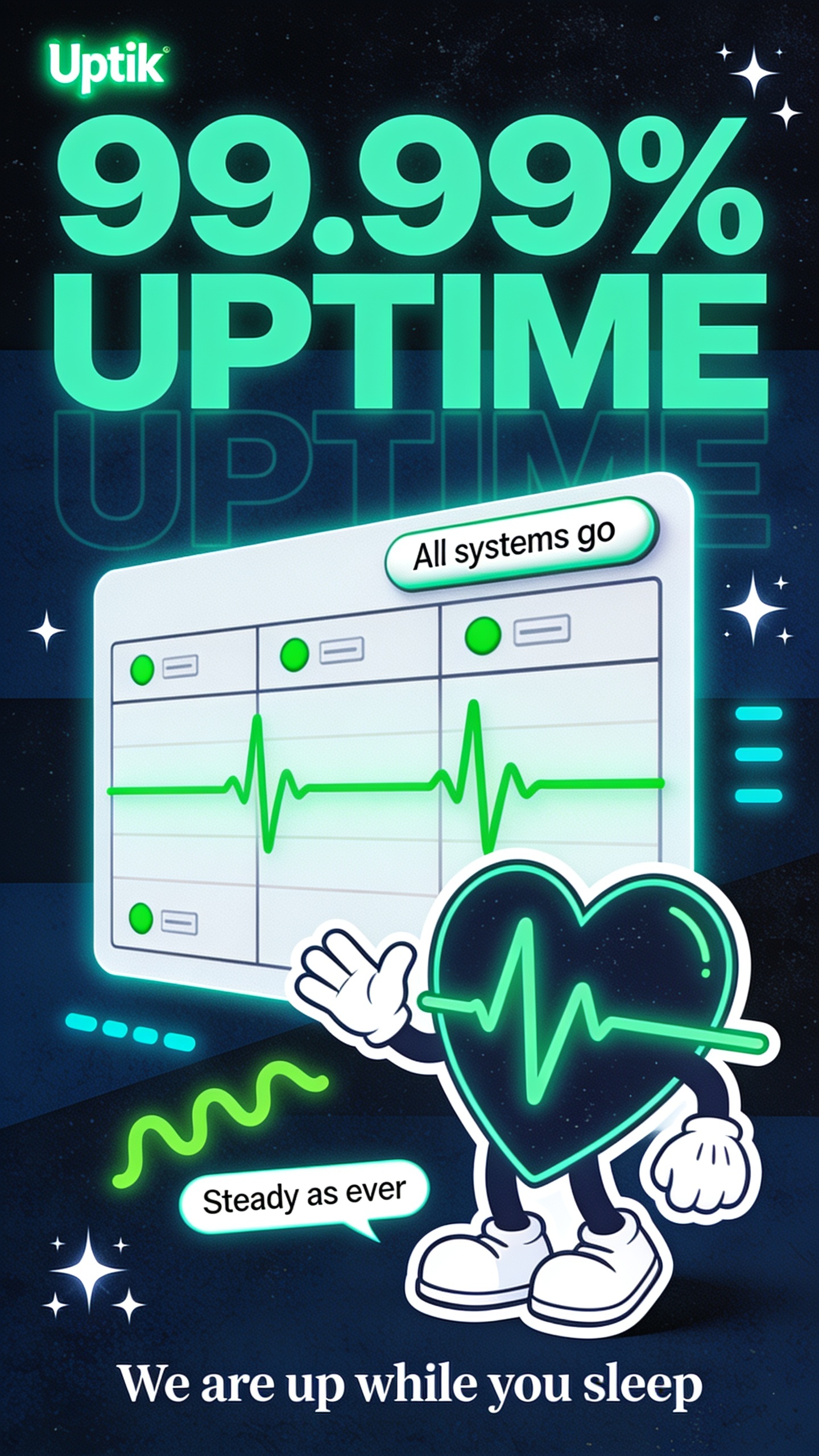 Uptik: 99.99% Uptime Guarantee Graphic