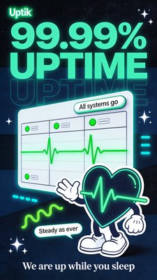 Uptik: 99.99% Uptime Guarantee Graphic