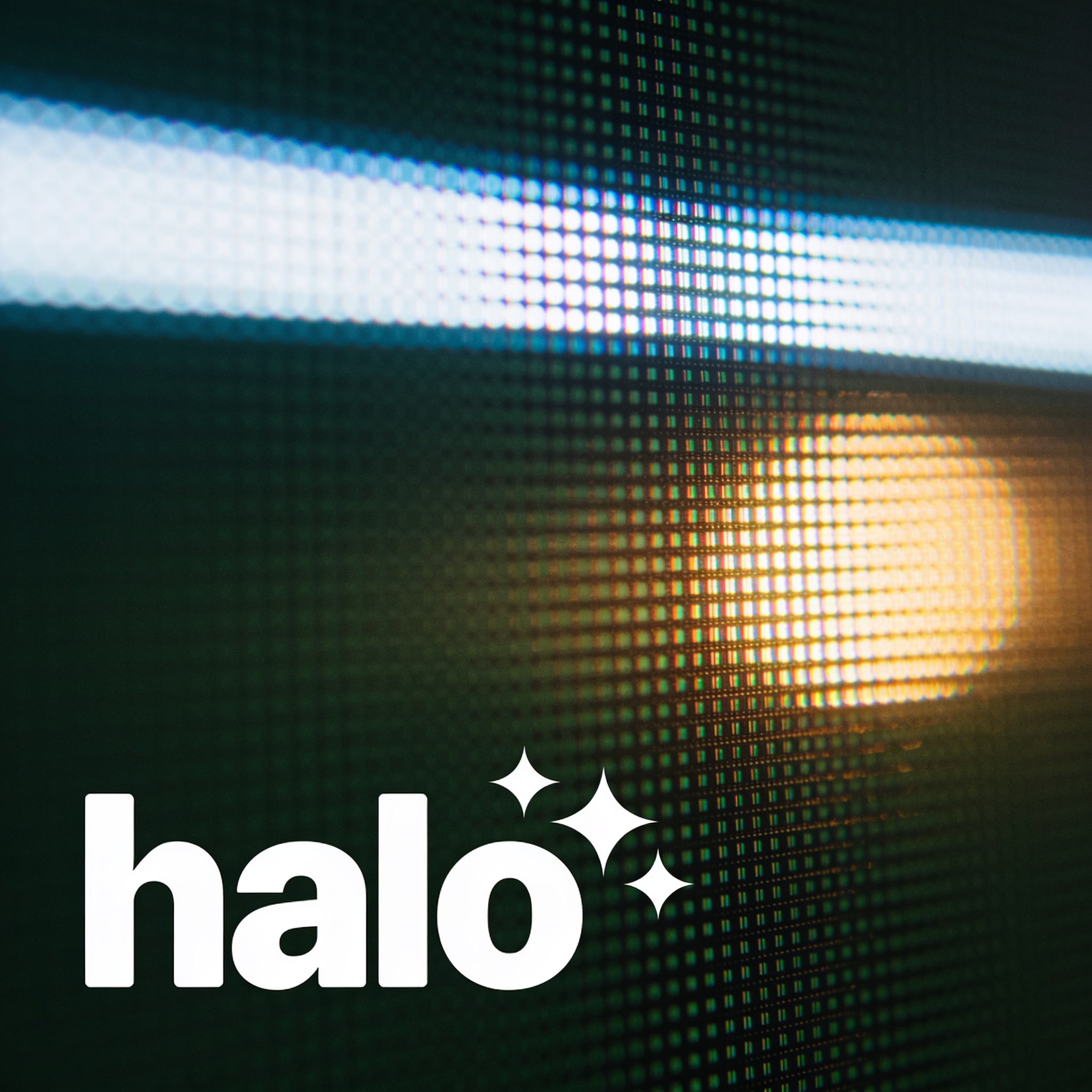 Close-up of Halo Branding with Abstract Light Effects