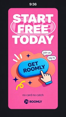 Promotional Banner for Roomly Service with Call to Action