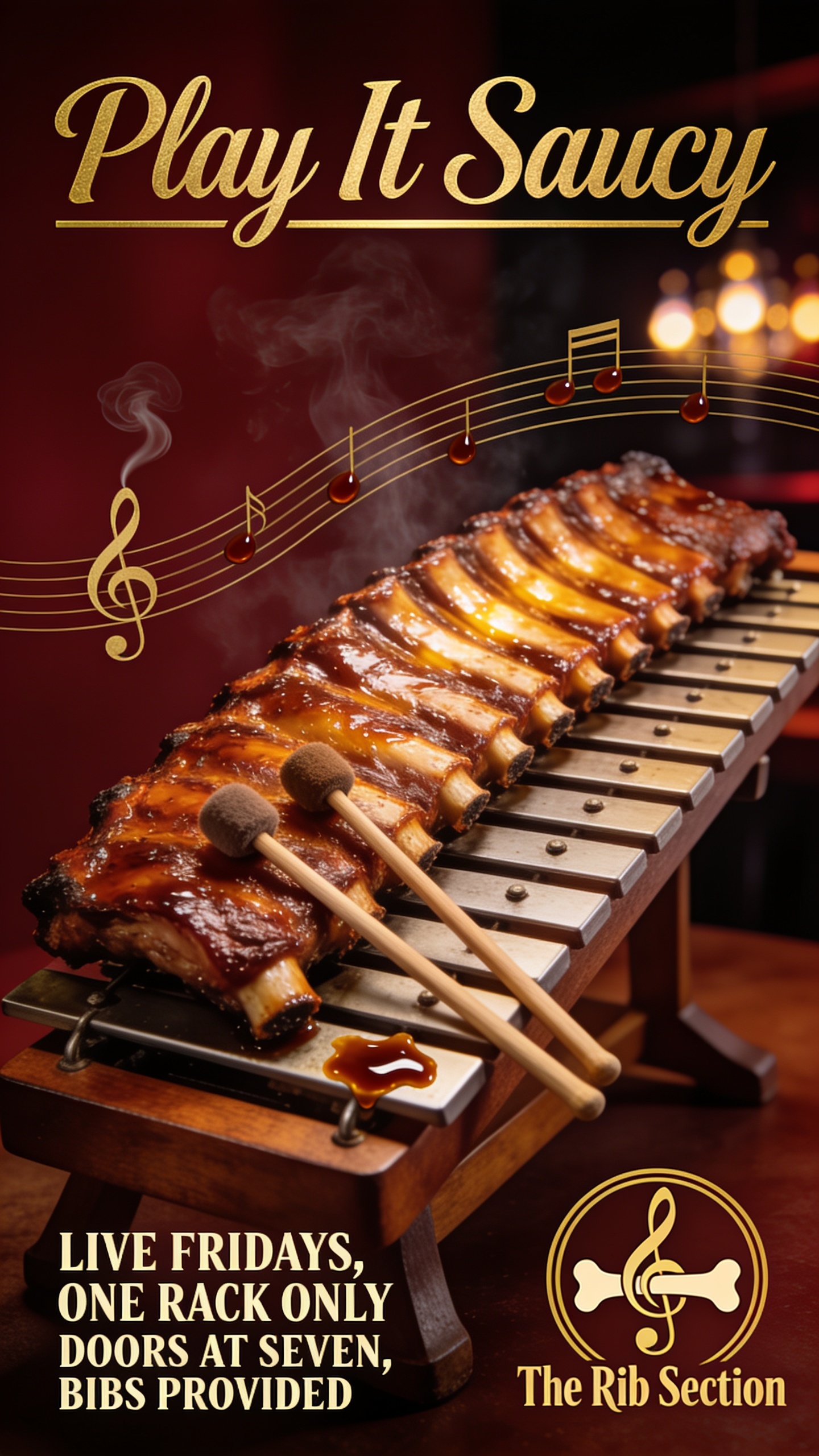 Delicious BBQ Ribs Promotion with Musical Theme
