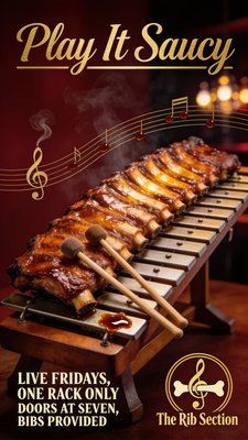 Delicious BBQ Ribs Promotion with Musical Theme