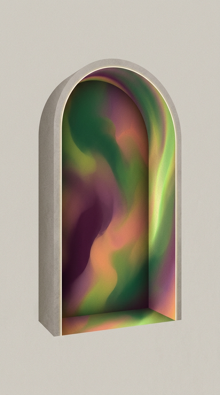 Abstract Colorful Arch Design with Fluid Patterns