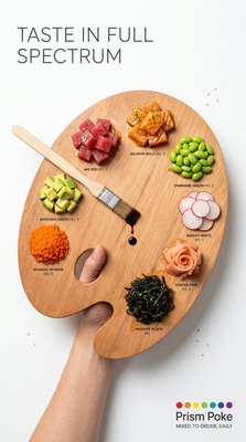 Colorful Poke Ingredients on a Palette