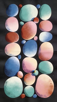 Colorful Abstract Shapes on Dark Background
