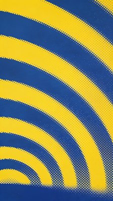 Vibrant Yellow and Blue Abstract Pattern with Dots