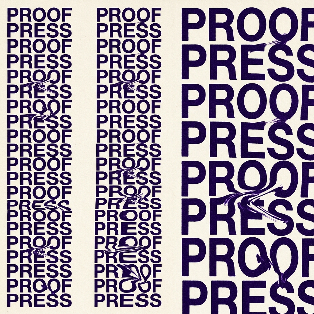 Bold Typography Design Featuring 'Proof' and 'Press'