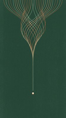 Abstract Lines and Shapes on Dark Green Background