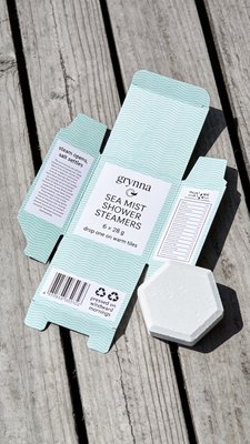 Grynna Sea Mist Shower Steamers Packaging