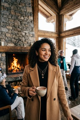 Woman at Mountain Lodge