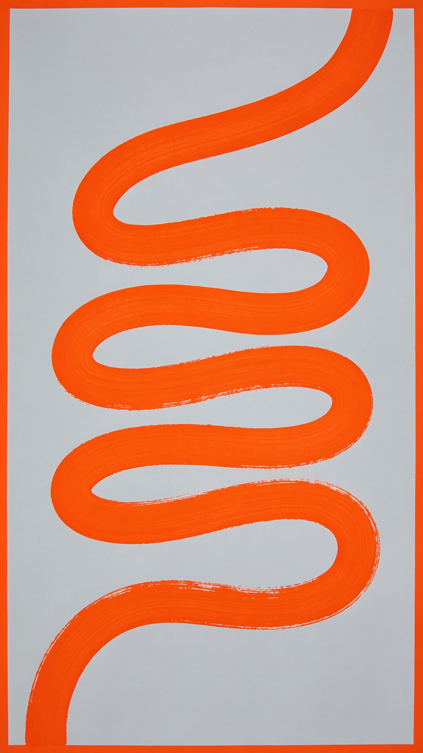 Abstract Orange Line Art on Gray Background