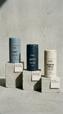 Stylish Aluminum-Free Deodorants by PYKE on Concrete Stands