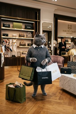Fashionable Gray Cat
