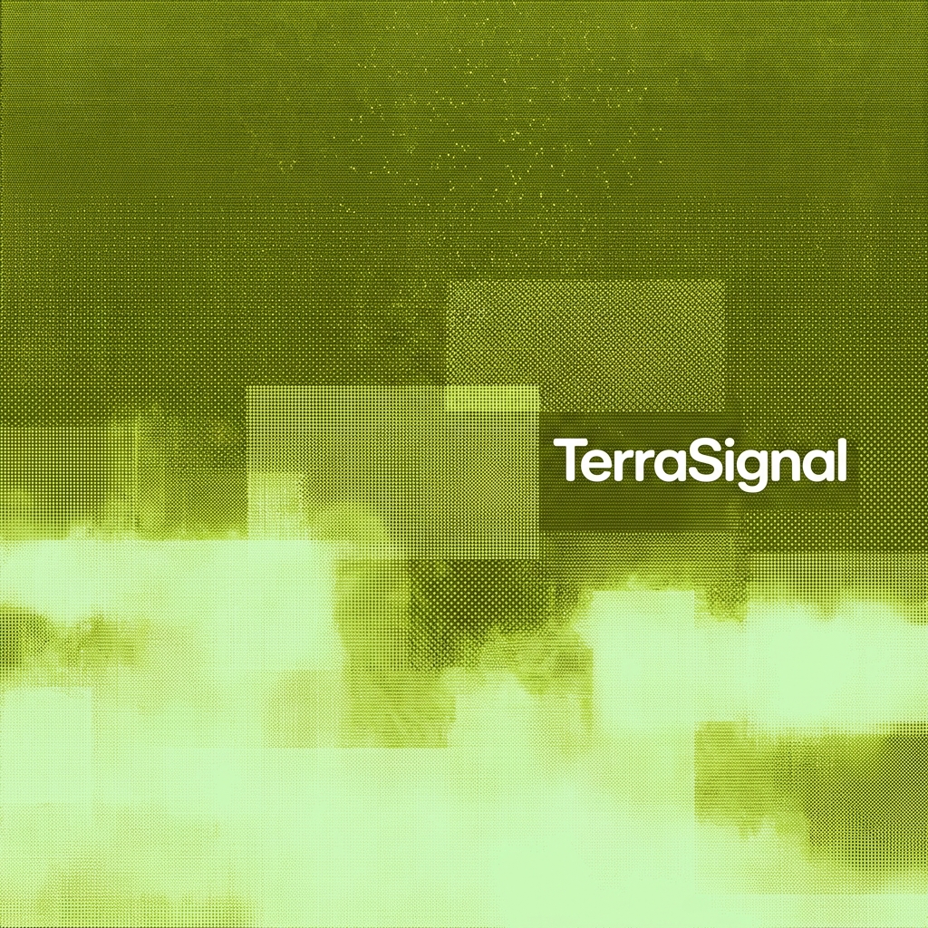 Abstract Green Background with TerraSignal Branding