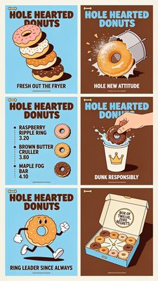 Colorful Advertisement for Hole Hearted Donuts