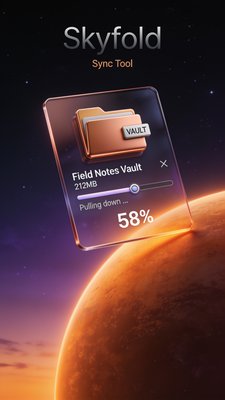 Skyfold Sync Tool Interface with Progress Bar