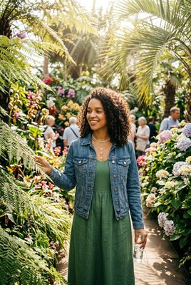 Woman in Botanical Garden