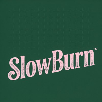 Stylish Branding Design for SlowBurn on a Green Background