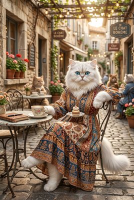 Persian Cat - Café Relaxation