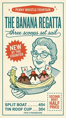 Vintage Ice Cream Advertisement for The Banana Regatta