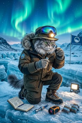 Cat Geologist - Arctic Expedition
