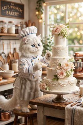 Persian Cat Pastry Chef