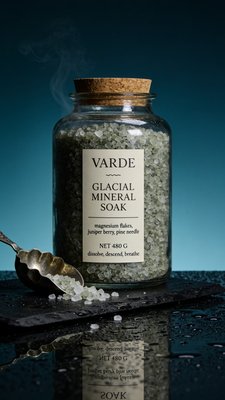 Varde Glacial Mineral Soak Jar with Magnesium Flakes