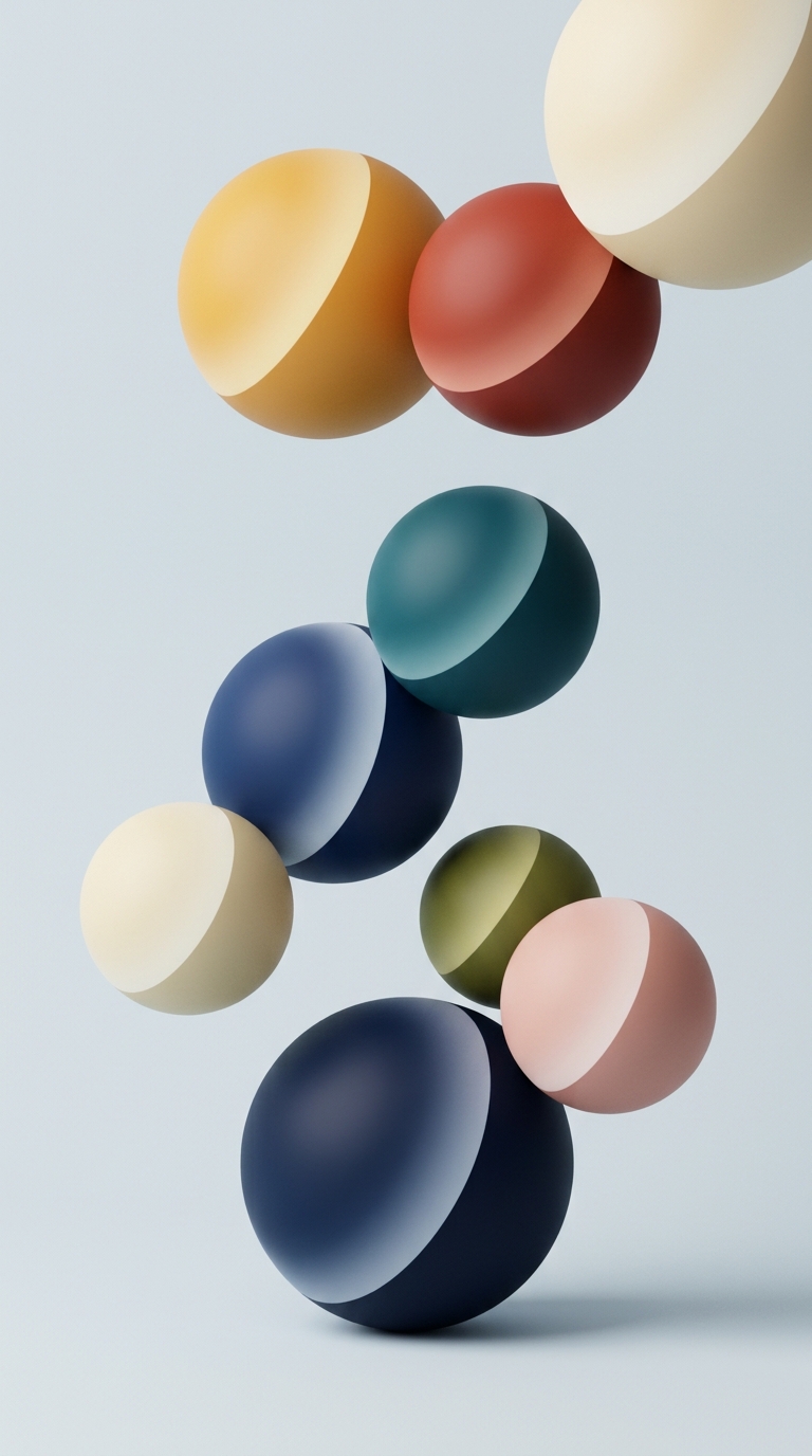Colorful Abstract Spheres in Motion