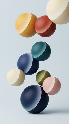 Colorful Abstract Spheres in Motion