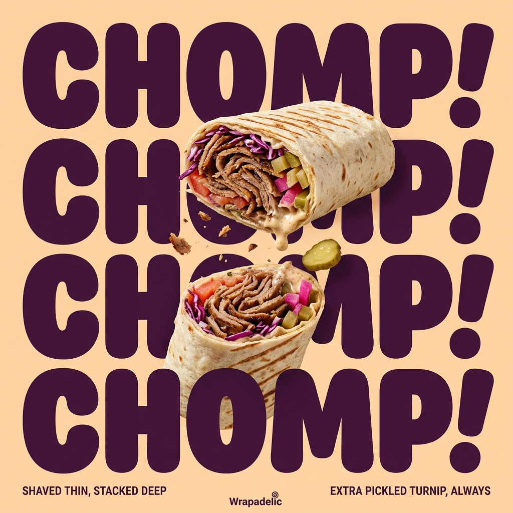 Delicious Wrapped Dish with Bold Typography