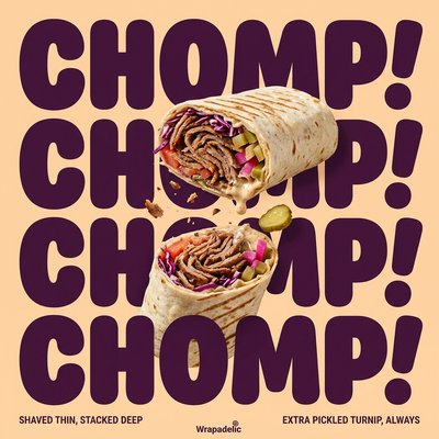 Delicious Wrapped Dish with Bold Typography
