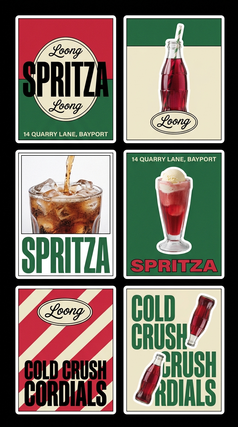Colorful Beverage Promotions Featuring Spritza and Cold Crush Cordials